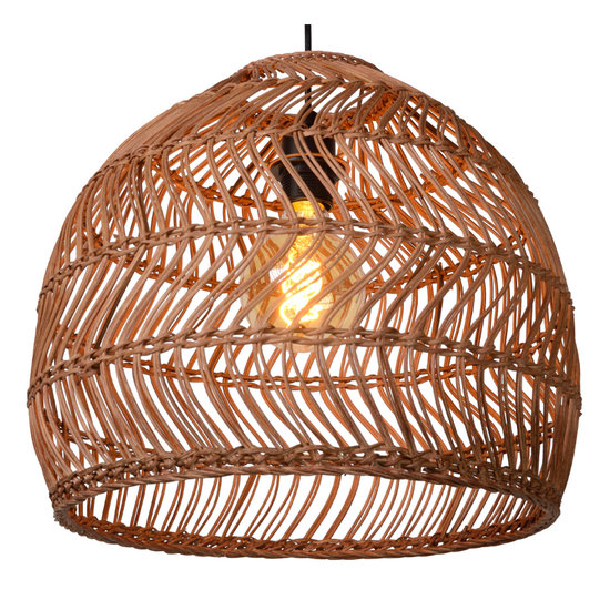 Tropical look hanging lamp rattan 40 cm Ø E27 ocher yellow