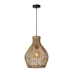 Rustgevende en natuurlijke hanglamp 35 cm Ø E27 rotan