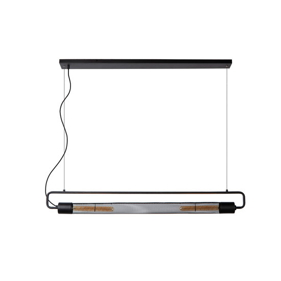 Strak moderne cilindervormige hanglamp 2xE27 zwart