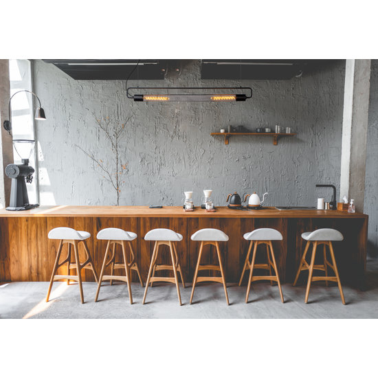 Sleek modern cylindrical hanging lamp 2xE27 black