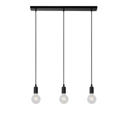 Suspension contemporaine 3xE27 noire facilement orientable