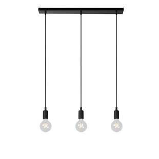 Contemporary hanging lamp 3xE27 black easily adjustable