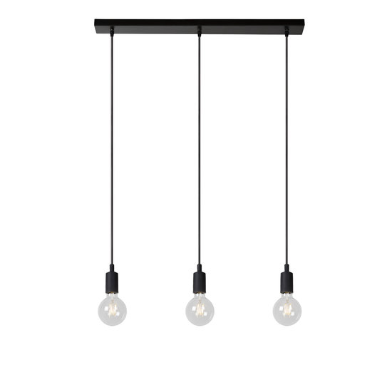 Contemporary hanging lamp 3xE27 black easily adjustable