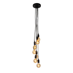 Contemporary hanging lamp with 7 pendant cables E27 black