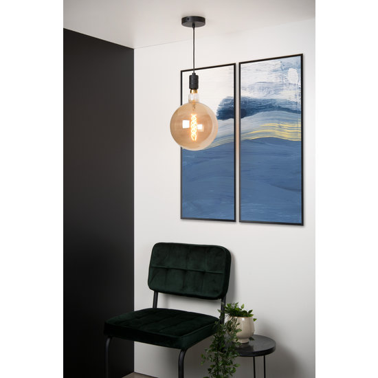 Lampe à suspension simple minimaliste E27 noire