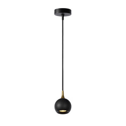 Black with brass spherical GU10 hanging lamp