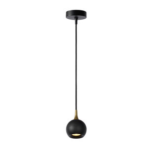 Zwart met messing bolvormige GU10 hanglamp