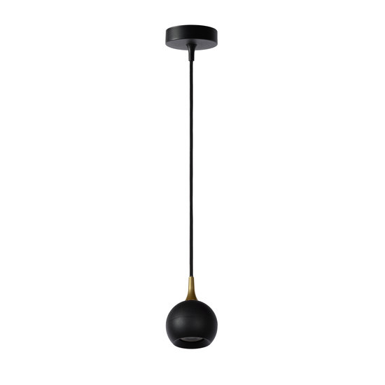 Zwart met messing bolvormige GU10 hanglamp