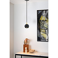 Black with brass spherical GU10 hanging lamp