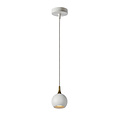 White with brass spherical GU10 hanging lamp