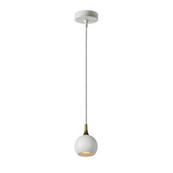 White with brass spherical GU10 hanging lamp