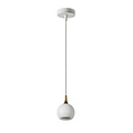 White with brass spherical GU10 hanging lamp