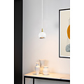 Wit met messing bolvormige GU10 hanglamp
