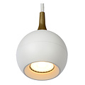 White with brass spherical GU10 hanging lamp