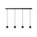 Black long pendant lamp with 4 bulbs of 9 cm GU10