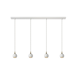 White long pendant lamp with 4 bulbs of 9 cm GU10