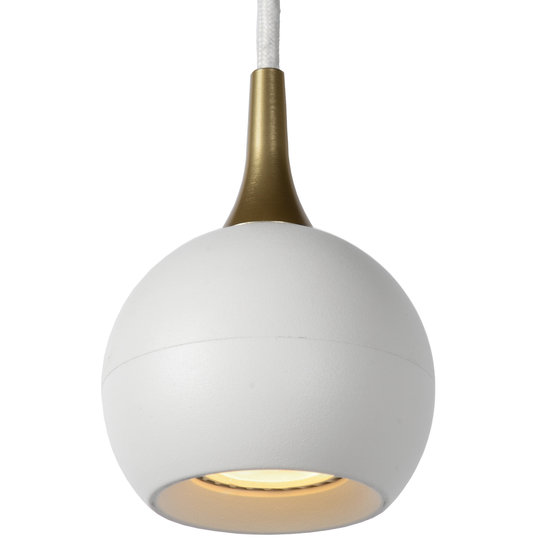 White long pendant lamp with 4 bulbs of 9 cm GU10