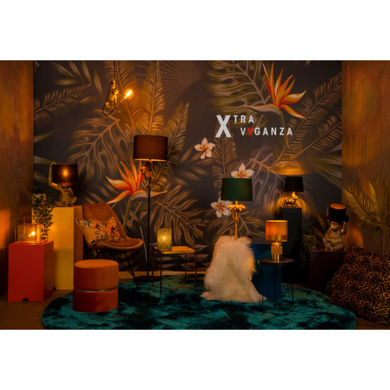 Beestige en retro stijl hanglamp 18 cm Ø E27 goud-messing aapje