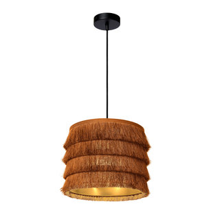 Okergele hedendaagse frivole retro look hanglamp 25 cm Ø E27