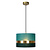 Elegantly simple retro hanging lamp 30 cm Ø E27 green and gold