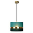 Elegantly simple retro hanging lamp 30 cm Ø E27 green and gold