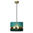 Lampe à suspension rétro élégamment simple 30 cm Ø E27 vert et or
