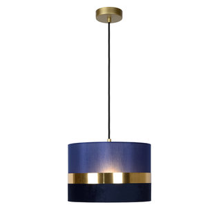 Elegantly simple retro hanging lamp 30 cm Ø E27 blue and gold