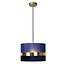 Elegantly simple retro hanging lamp 30 cm Ø E27 blue and gold