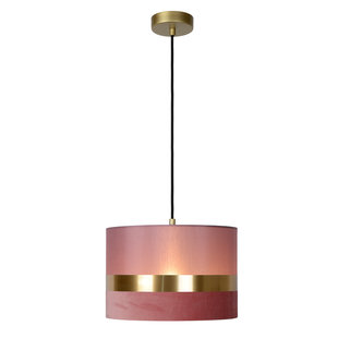 Elegant schlichte Retro-Hängelampe 30 cm Ø E27 rosa und gold