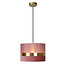 Elegantly simple retro hanging lamp 30 cm Ø E27 pink and gold