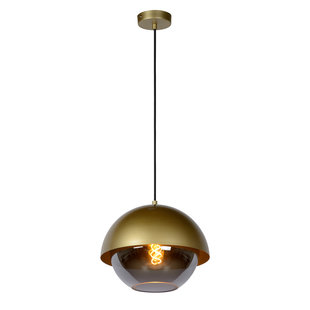 Elegante lámpara colgante media esfera 30 cm Ø E27 oro mate/latón
