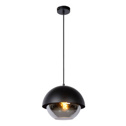 Stylish half-sphere hanging lamp 30 cm Ø E27 black