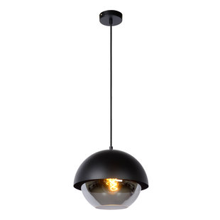 Elegante lámpara colgante media esfera 30 cm Ø E27 negra