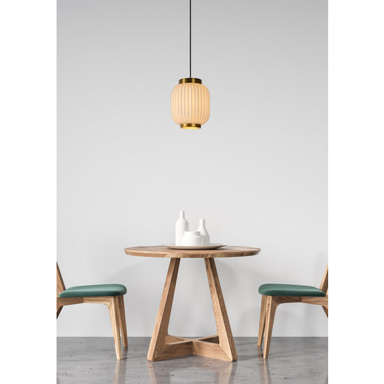 Lampe à suspension cylindrique blanche stylée, rétro et cosy 19,5 cm Ø E27