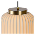 Lámpara colgante cilíndrica blanca elegante, retro y acogedora 19,5 cm Ø E27