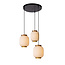 Lampe à suspension forme cylindre 3 têtes design, rétro et cosy 19,5 cm Ø 3xE27 blanc