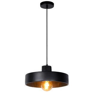 Moderne, stijlvolle rondvormige hanglamp 35 cm Ø E27 zwart