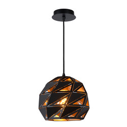 Lampe suspendue sphérique mystérieuse et unique 25 cm Ø E27 noir