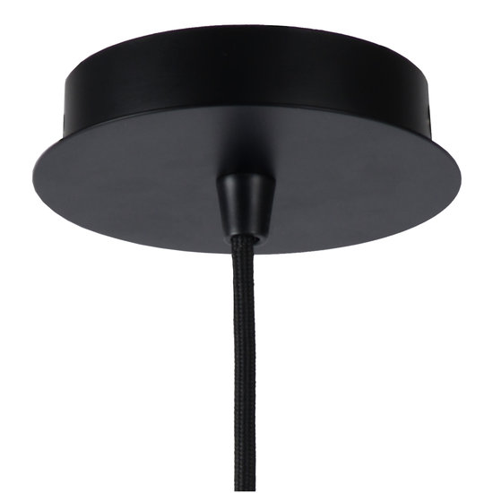 Mysterieuze, unieke bolvormige hanglamp 25 cm Ø E27 zwart