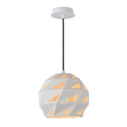 Lampe suspendue sphérique mystérieuse et unique 25 cm Ø E27 blanc