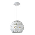 Lampe suspendue sphérique mystérieuse et unique 25 cm Ø E27 blanc