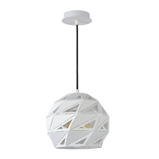 Lampe suspendue sphérique mystérieuse et unique 25 cm Ø E27 blanc