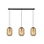 Lange hanglamp ovaalvormig 3 stuks van 25 cm Ø 3xE27 mat goud/messing