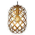 Long oval pendant lamp, 3 pieces of 25 cm Ø, 3xE27, matte gold/brass