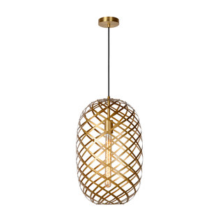 functional oval-shaped hanging lamp 32 cm Ø E27 matt gold/brass
