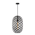 Opvallende, functionele ovaalvormige hanglamp 32 cm Ø E27 zwart