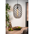 Striking, functional oval-shaped hanging lamp 32 cm Ø E27 black