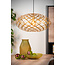 Striking, functional oval-shaped hanging lamp 65 cm Ø E27 matt gold/brass