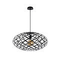 Striking, functional oval-shaped hanging lamp 65 cm Ø E27 black