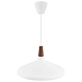 Pendant lamp with steel frame and FSC-certified oiled walnut top, Ø39 cm, height 27 cm, E27 fitting max. 60W, dimmable
